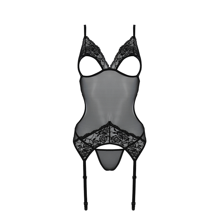 CORPETE E TANGA CHRISTA PRETO EROTIC LINE PASSION - 40-42 L/XL 3