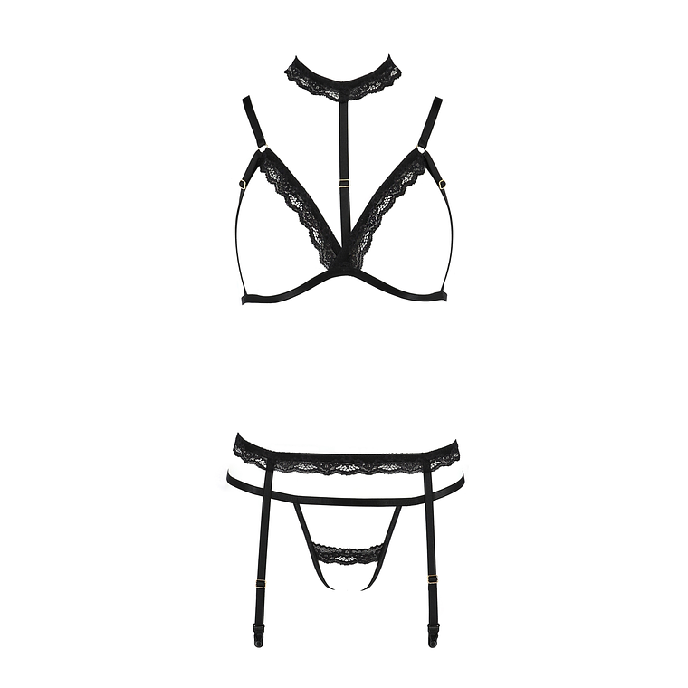 CONJUNTO DE 4 PEÇAS  SHELLY PRETO DEVIL COLLECTION PASSION - 36-38 S/M 3