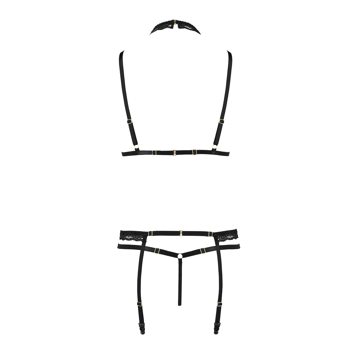 CONJUNTO DE 4 PEÇAS  SHELLY PRETO DEVIL COLLECTION PASSION - 36-38 S/M 4