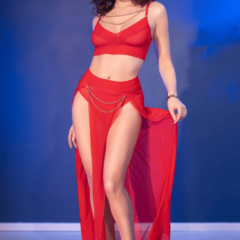 CONJUNTO CR-4850 VERMELHO CHILIROSE - 36 S