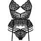 CORPETE E TANGA LACE TEMPTATION PRETO BEAUTY NIGHT FASHION - 44-46 XXL/3XL - thumbnail 6