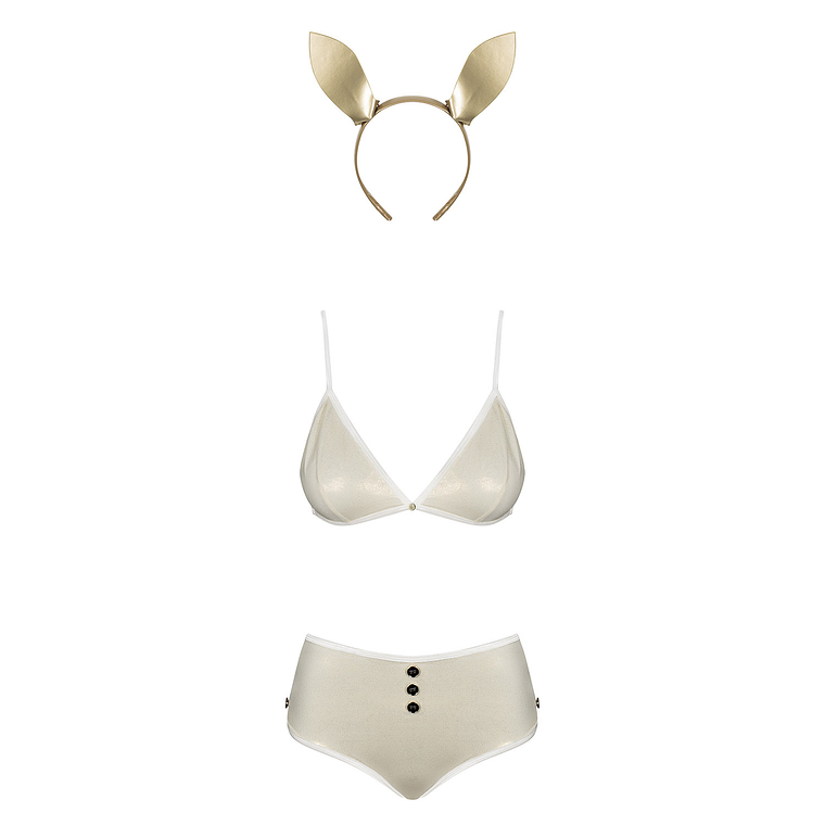 FANTASIA DE COELHINHA NEO GOLDES TAMANHO QUEEN OBSESSIVE AMARELA - 44 XXL 3