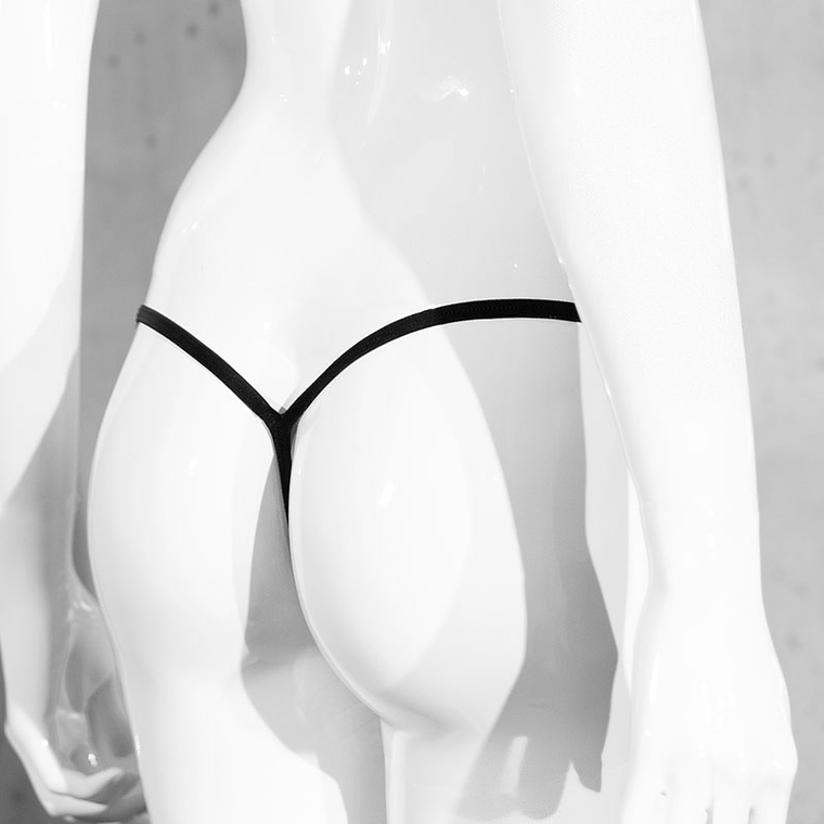 CUECA FIO DENTAL COM GARGANTILHA CR-4385 PRETA - 36-40 S/L 8