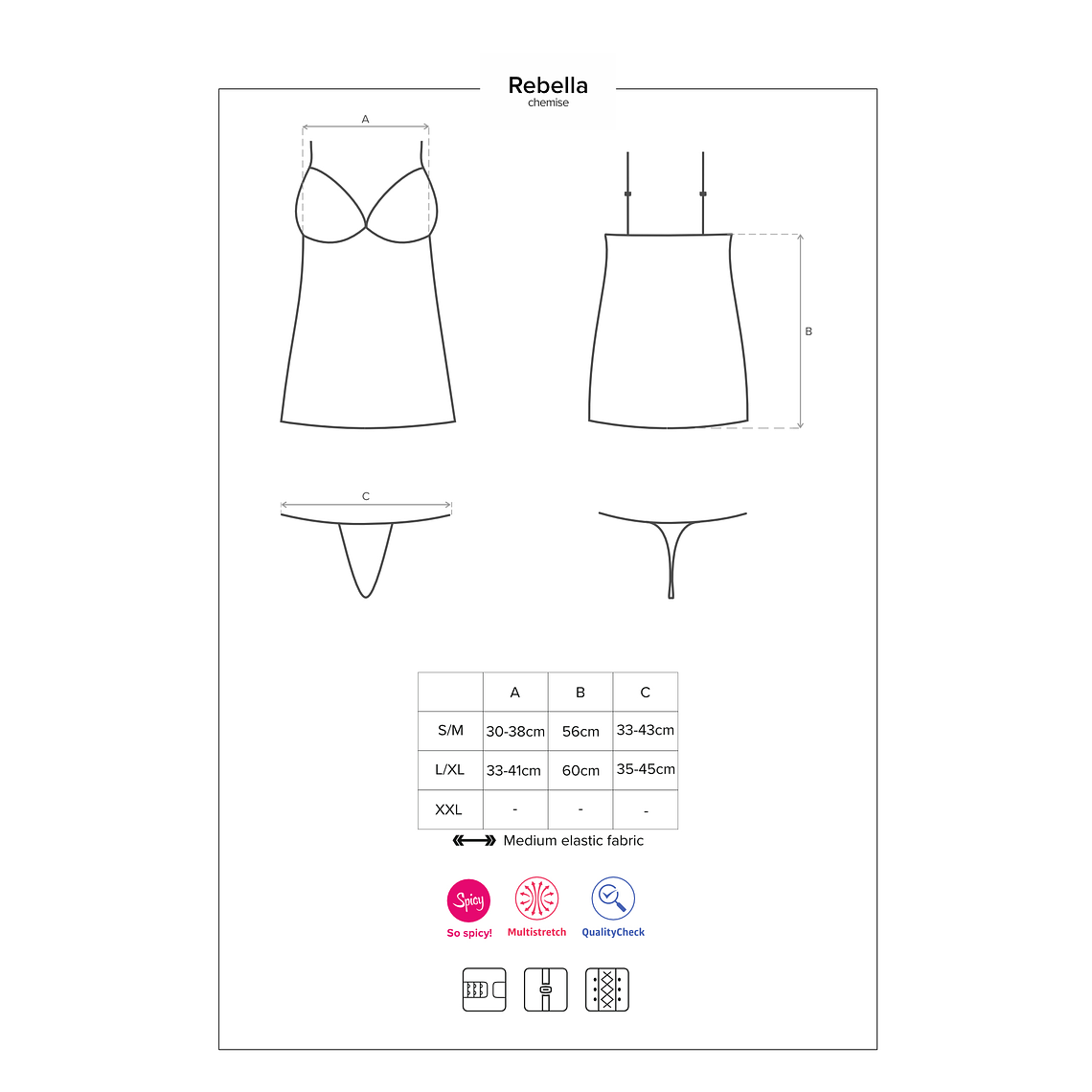 CAMISA DE NOITE E TANGA REDELLA OBSESSIVE PRETA - 40-42 L/XL 5