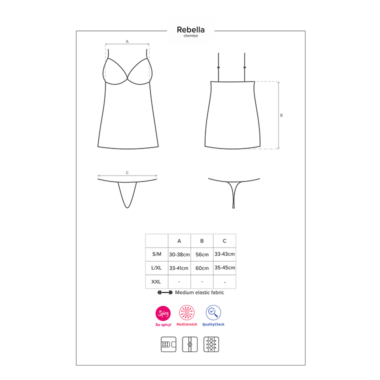 CAMISA DE NOITE E TANGA REDELLA OBSESSIVE PRETA - 40-42 L/XL 5