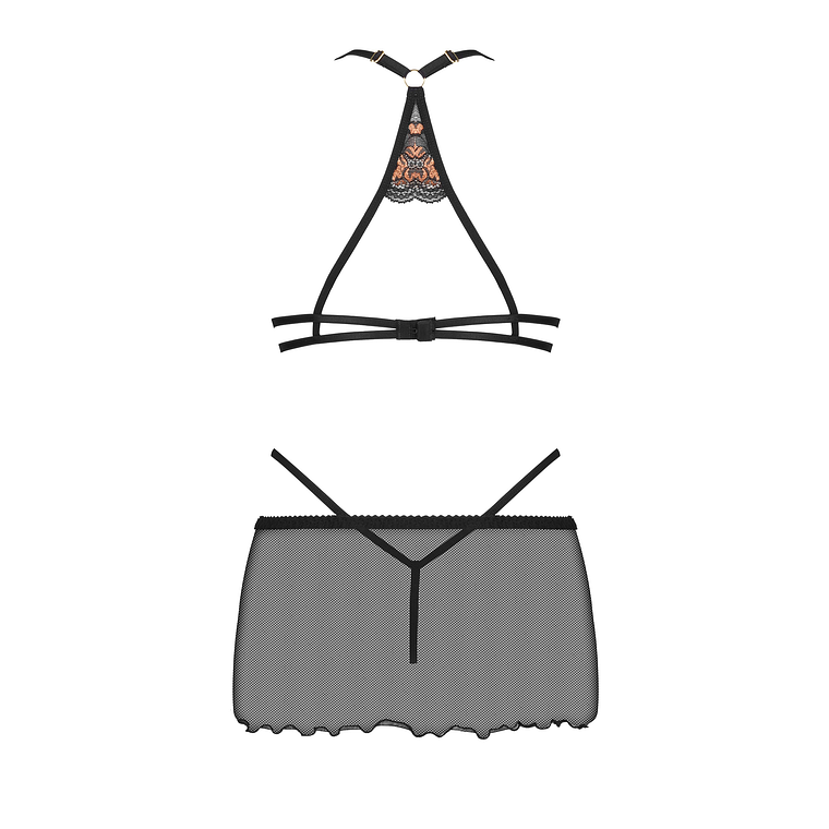 CAMISA DE NOITE E TANGA GOLDIE PRETA BEAUTY NIGHT FASHION - 36-38 S/M 10