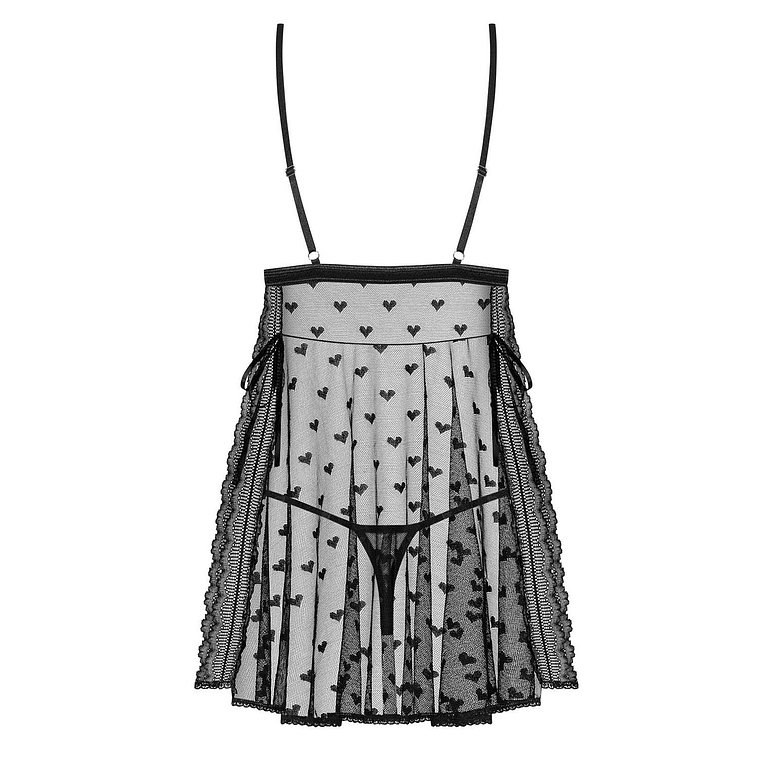 CAMISA DE NOITE E TANGA HEARTIA OBSESSIVE PRETA - 40-42 L/XL 4