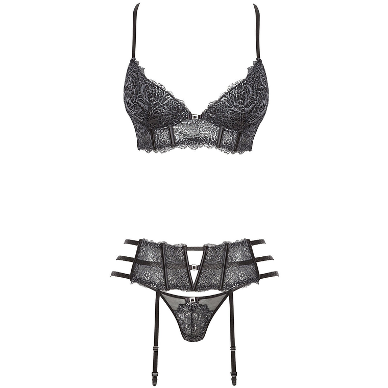 CONJUNTO DE 3 PEÇAS ILEEN PRETO BEAUTY NIGHT FASHION - 40-42 L/XL 2