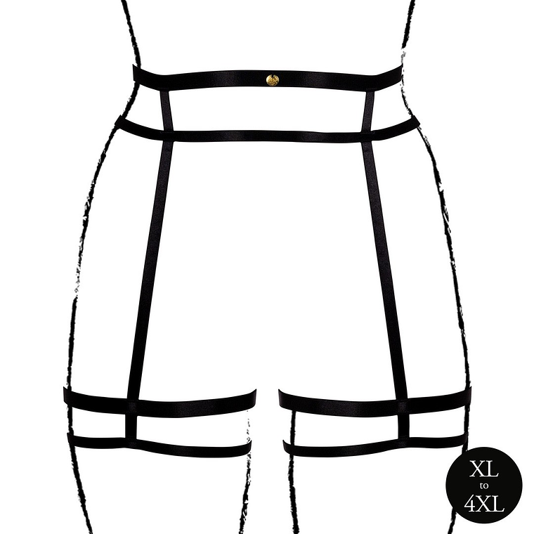 CINTO DE LIGAS DOUBLE STRAP PRETO TAMANHO QUEEN LE DÉSIR - 42 XL 5