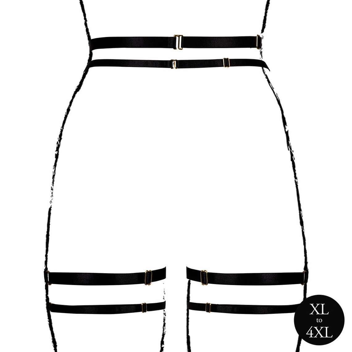 CINTO DE LIGAS DOUBLE STRAP PRETO TAMANHO QUEEN LE DÉSIR - 42 XL 6