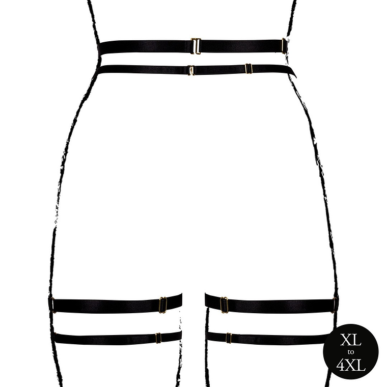 CINTO DE LIGAS DOUBLE STRAP PRETO TAMANHO QUEEN LE DÉSIR - 42 XL 6