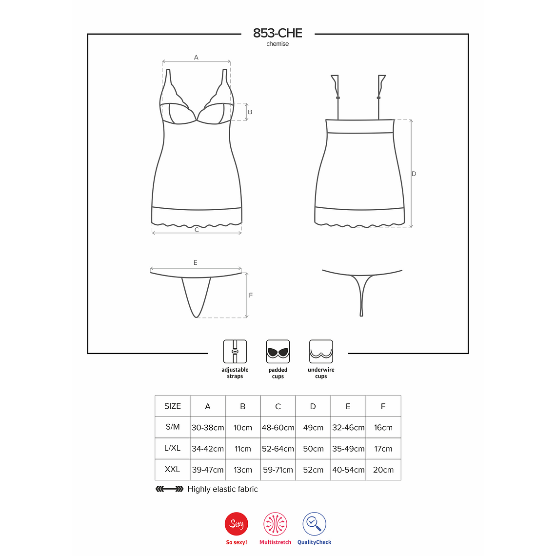 CAMISA DE NOITE E TANGA 853-CHE OBSESSIVE VERMELHA - 40-42 L/XL 7