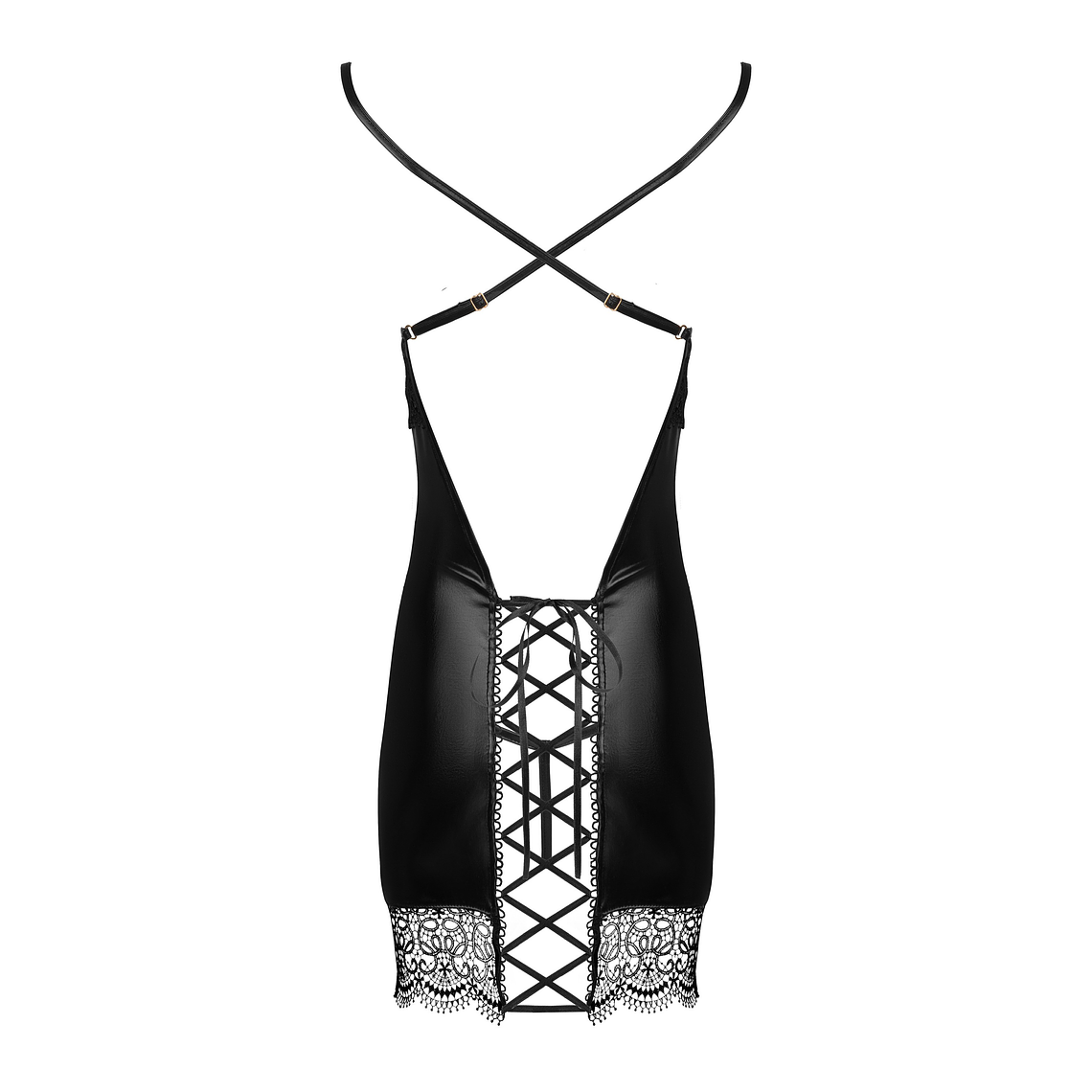 CAMISA DE NOITE E TANGA ADELIA PRETO BEAUTY NIGHT FASHION - 40-42 L/XL 10