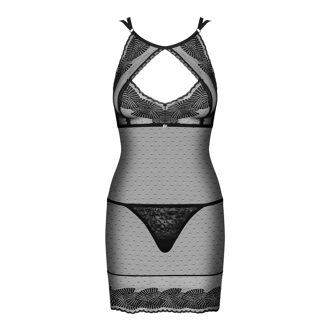 CAMISA DE NOITE E TANGA ALLASTIA OBSESSIVE PRETO - 40-42 L/XL 3