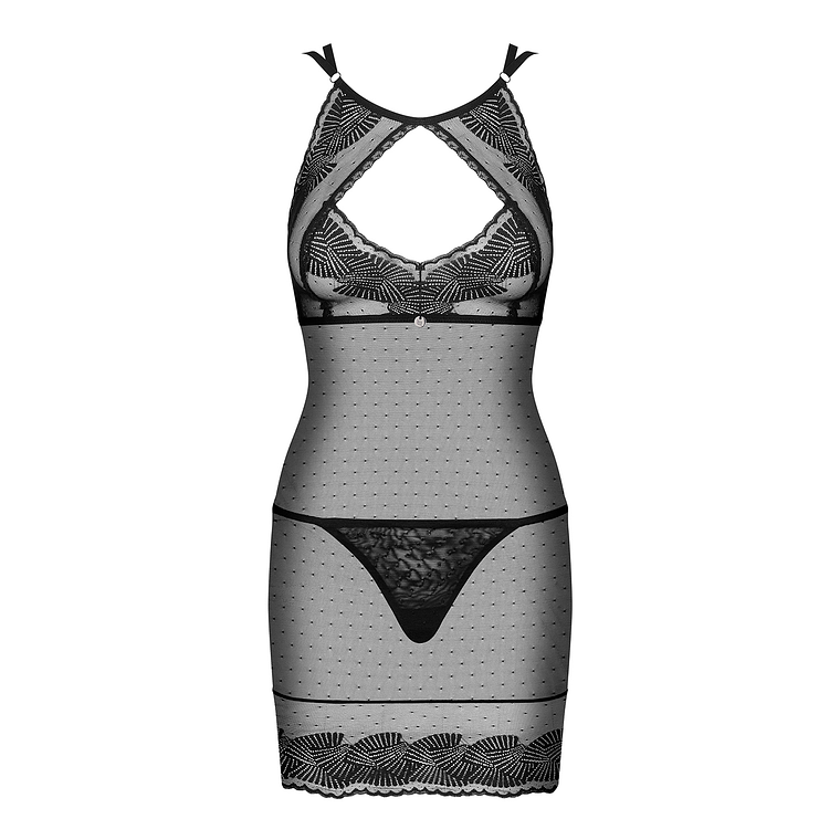 CAMISA DE NOITE E TANGA ALLASTIA OBSESSIVE PRETO - 40-42 L/XL 3