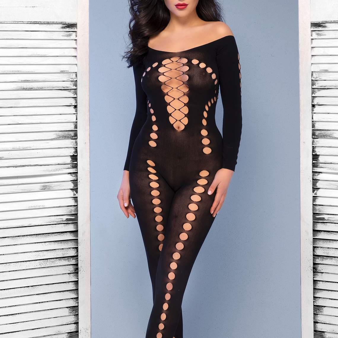 CATSUIT CR-4646 PRETO CHILIROSE - 36-38 S/M 1