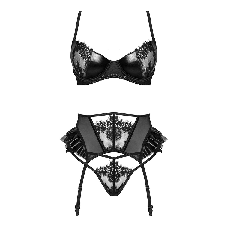 CONJUNTO DE 3 PEÇAS RAFAELLA PRETO BEAUTY NIGHT FASHION - 40-42 L/XL 2