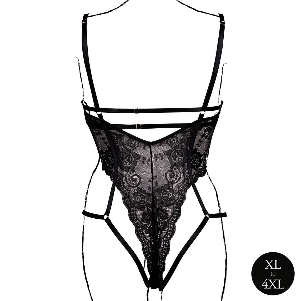 BODY LACE UNDERWIRED PRETO TAMANHO QUEEN LE DÉSIR - 42 XL 6