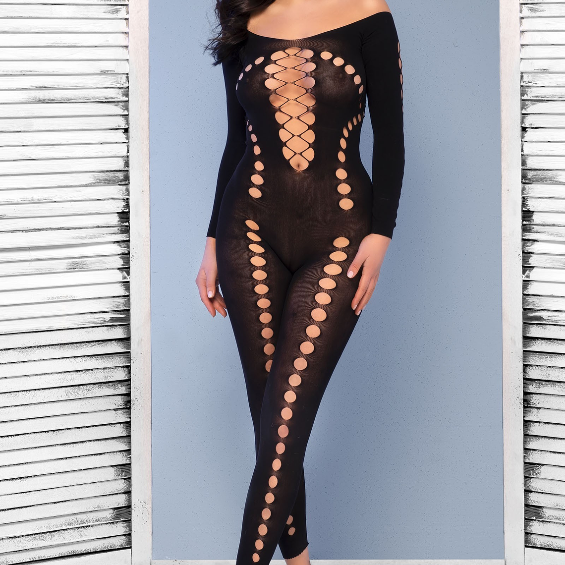 CATSUIT CR-4646 PRETO CHILIROSE - 36-38 S/M 4