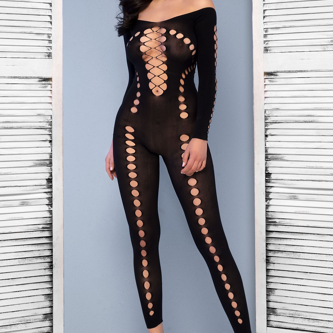 CATSUIT CR-4646 PRETO CHILIROSE - 36-38 S/M 6