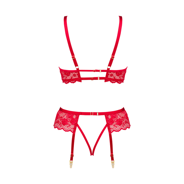 CONJUNTO DE 3 PEÇAS ROSE VERMELHO BEAUTY NIGHT FASHION - 40-42 L/XL 14