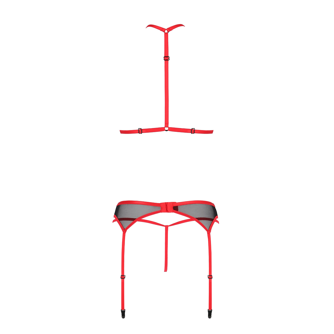 CONJUNTO DE 3 PEÇAS SATARA VERMELHO EROTIC LINE PASSION - 40-42 L/XL 4