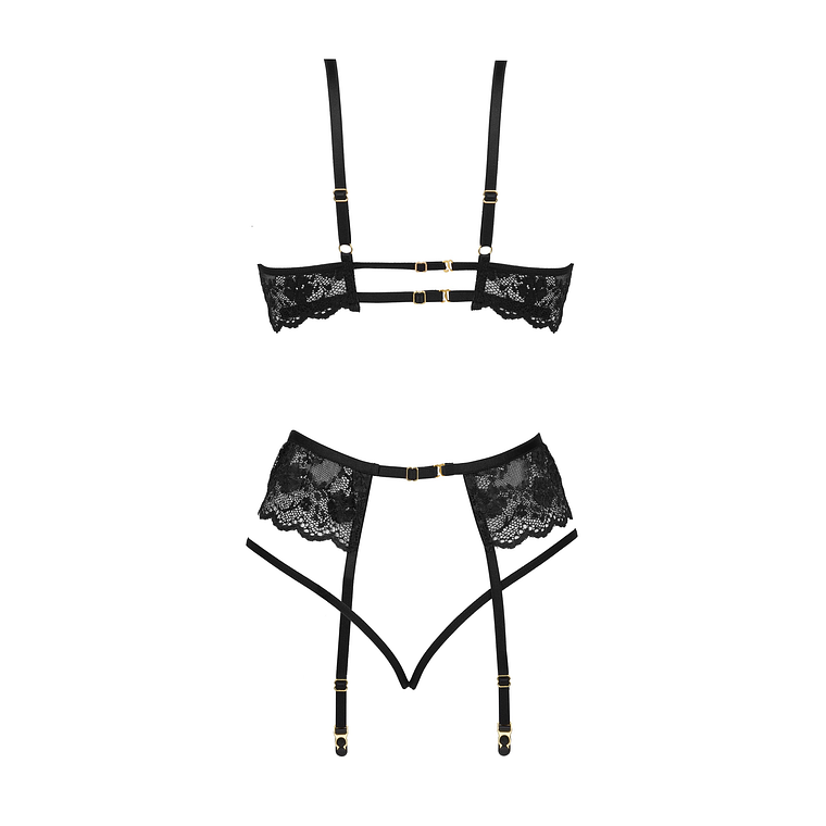 CONJUNTO DE 3 PEÇAS ROSE PRETO BEAUTY NIGHT FASHION - 40-42 L/XL 15