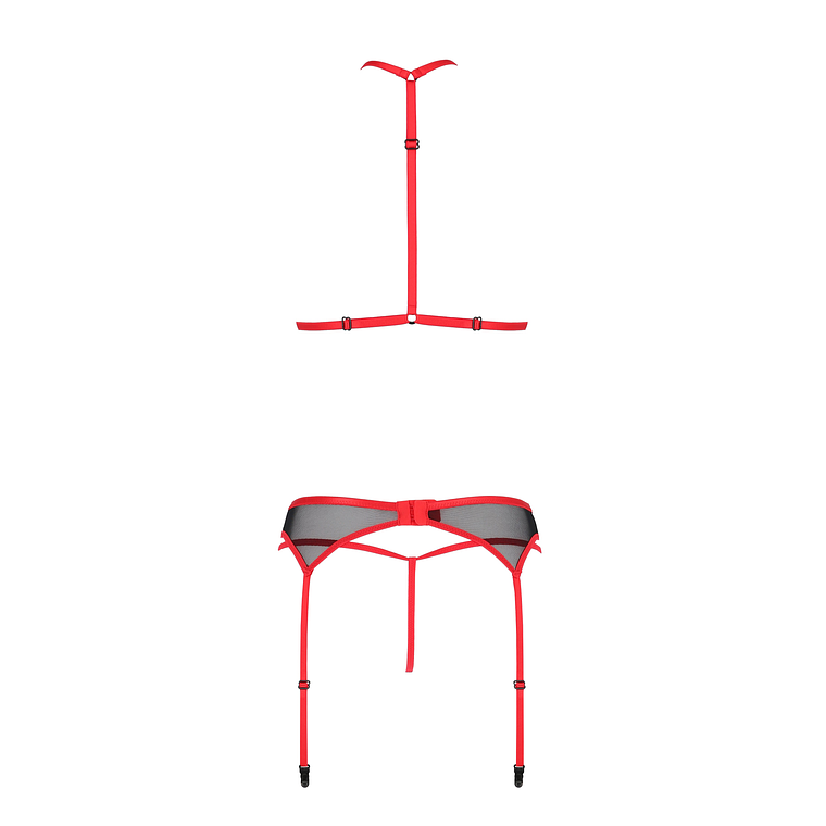 CONJUNTO DE 3 PEÇAS SATARA VERMELHO EROTIC LINE PASSION - 44-46 XXL/3XL 4