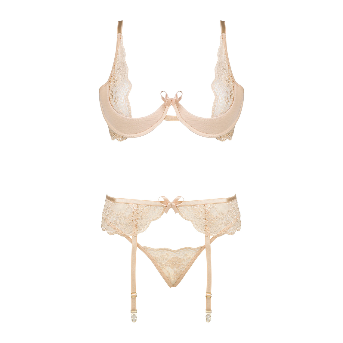 CONJUNTO DE 3 PEÇAS ROSE NUDE BEAUTY NIGHT FASHION - 40-42 L/XL 12