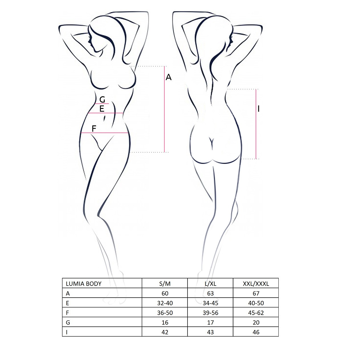 BODY LUMIA PRETO PASSION - 44-46 XXL/3XL 3