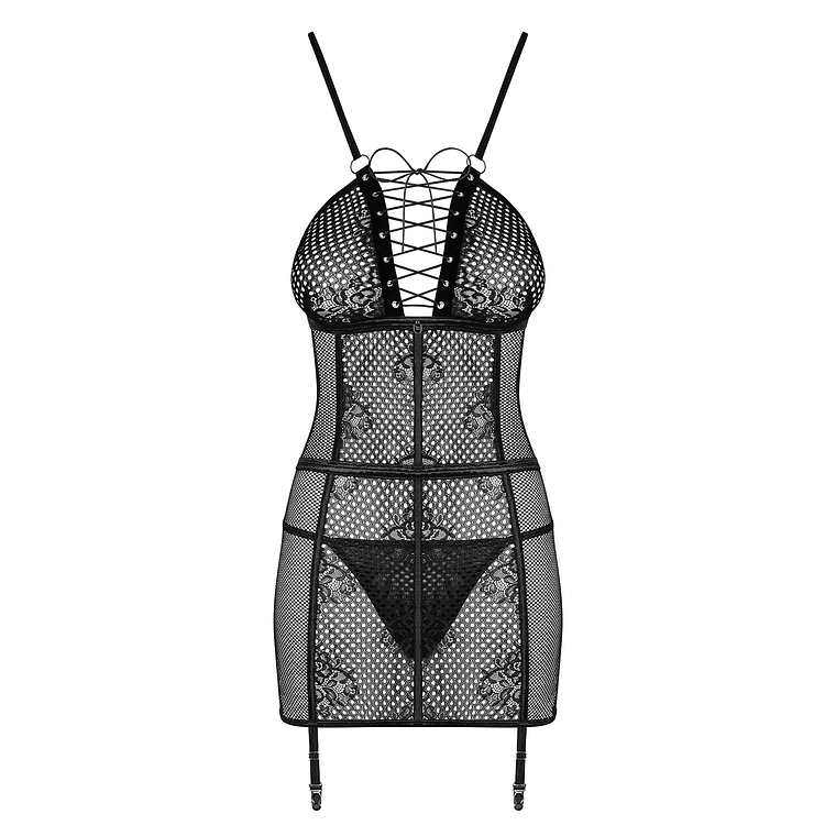 CAMISA DE NOITE E TANGA BASITTA OBSESSIVE PRETA - 36-38 S/M 3