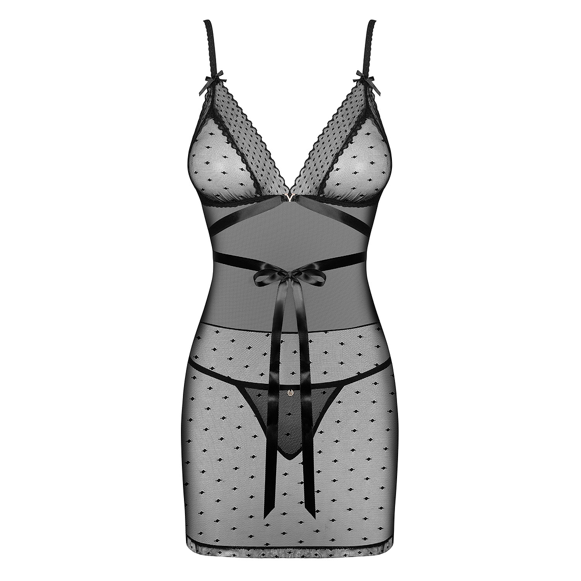 CAMISA DE NOITE E TANGA BOWESSA OBSESSIVE PRETA - 40-42 L/XL 3