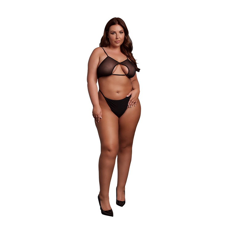 SUTIÃ KEYHOLE MESH PRETO TAMANHO QUEEN LE DÉSIR - 42 XL 1