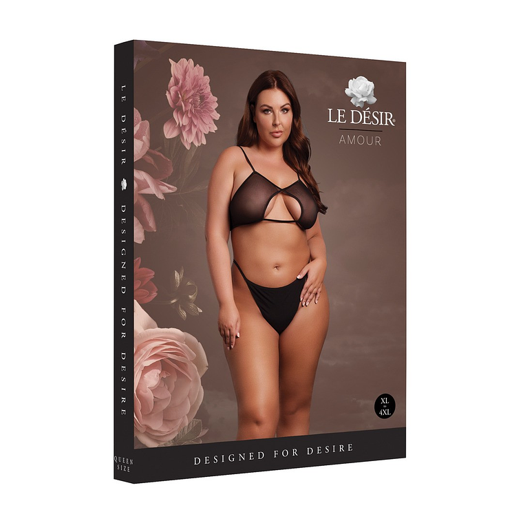 SUTIÃ KEYHOLE MESH PRETO TAMANHO QUEEN LE DÉSIR - 42 XL 2