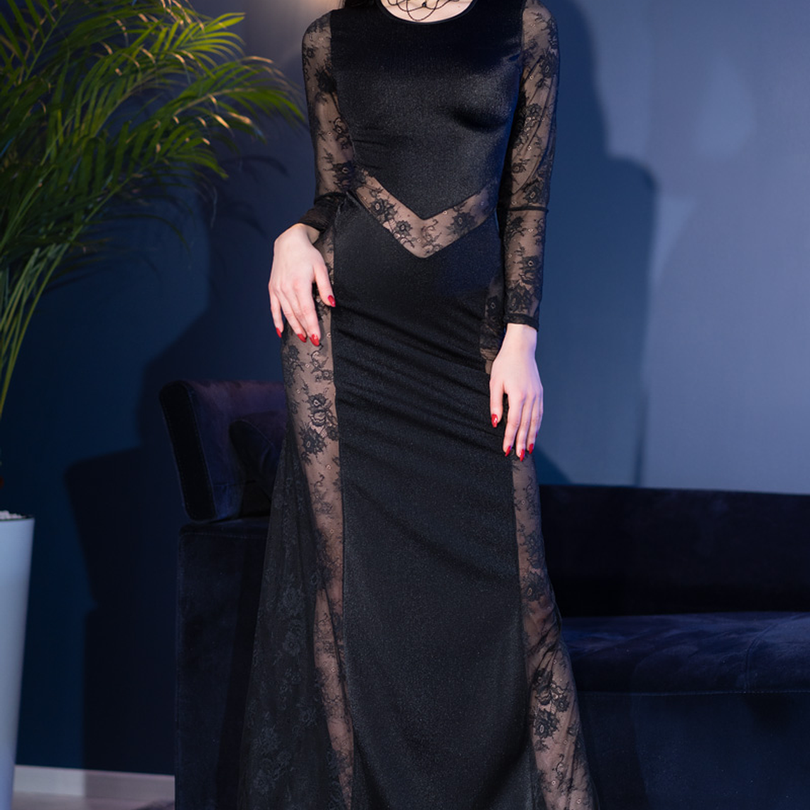 VESTIDO DE COCKTAIL COMPRIDO CR-4408 PRETO - 38 M 6