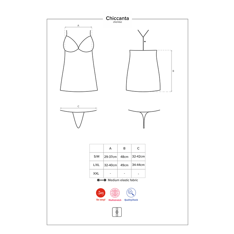 CAMISA DE NOITE E TANGA CHICCANTA OBSESSIVE PRETA - 36-38 S/M 7