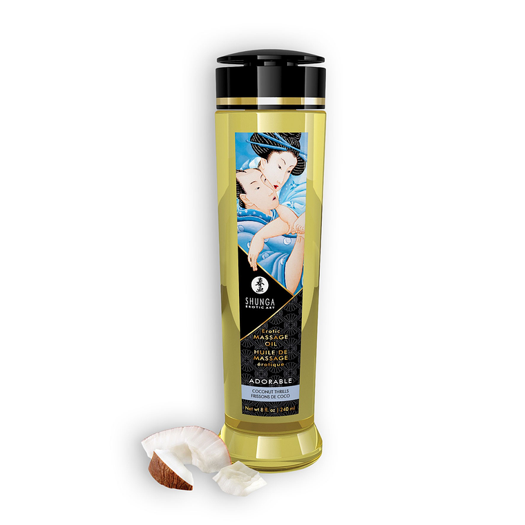 ÓLEO DE MASSAGEM SHUNGA ADORABLE EMOÇÕES DE CÔCO 240ML 1