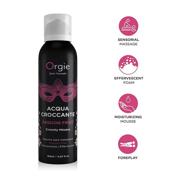 ESPUMA DE MASSAGEM CRACKELING ACQUA CROCCANTE DE MARACUJÁ 150ML ORGIE 1