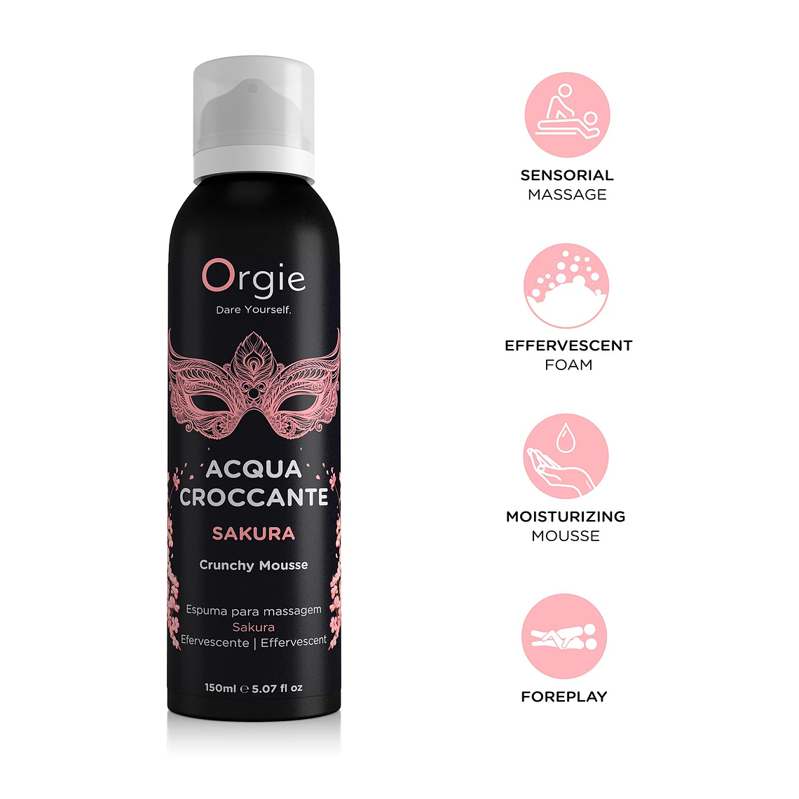 ESPUMA DE MASSAGEM CRACKELING ACQUA CROCCANTE SAKURA 150ML ORGIE 1