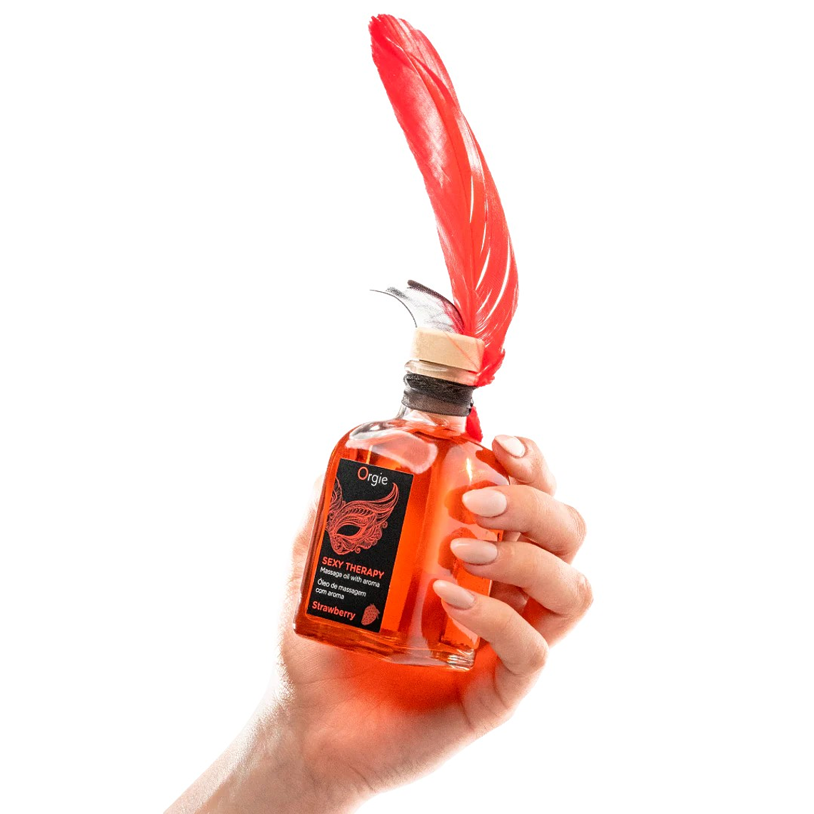 KIT DE MASSAGEM BEIJÁVEL SEXY THERAPY MORANGO ORGIE 100ML 3