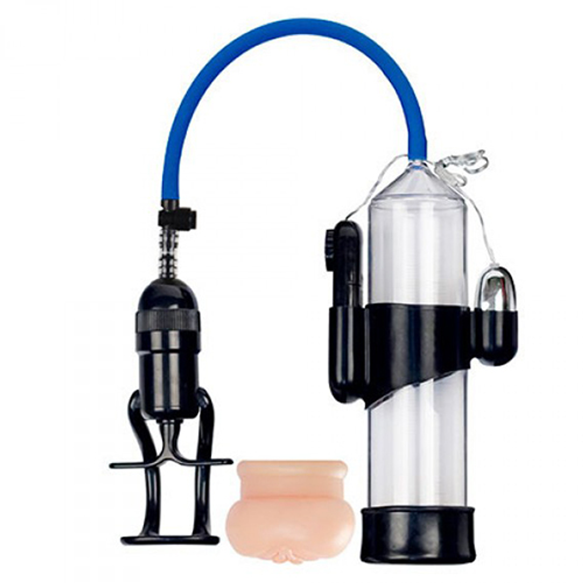 BOMBA PARA O PÉNIS VIBRATÓRIA COM MASTURBADOR FINGER TOUCH SENSE TRANSPARENTE 1