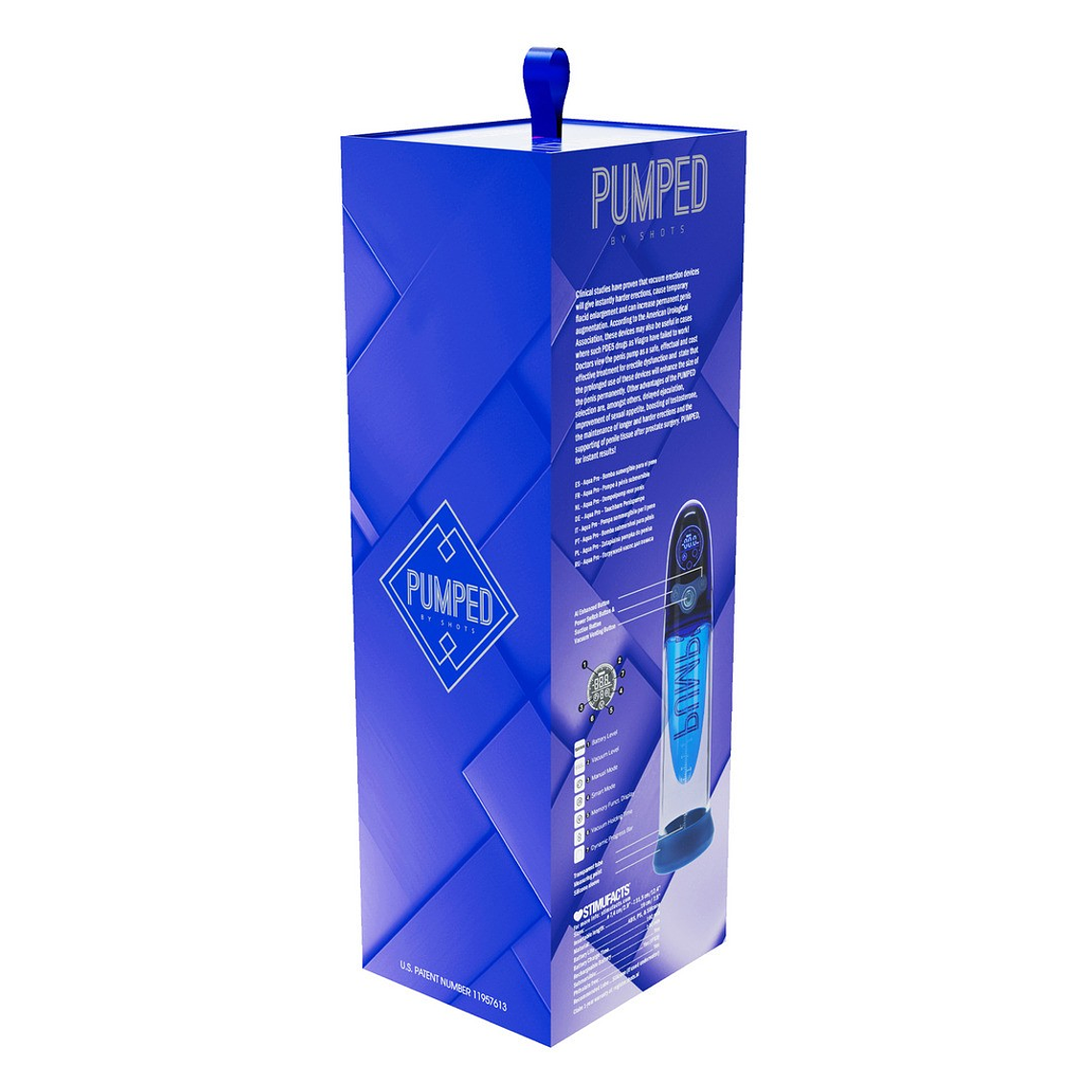 BOMBA AUTOMÁTICA PARA O PÉNIS COM IA AQUA-PRO AZUL PUMPED 3