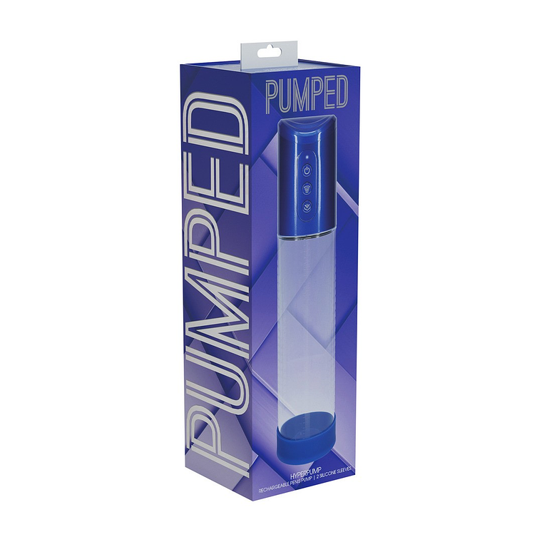 BOMBA RECARREGÁVEL PARA O PÉNIS HYPERPUMP METALLIC BLUE PUMPED  2
