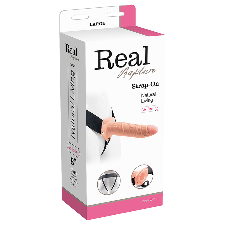 STRAP-ON OCO REAL RAPTURE AIR FEELING 8' BRANCO 2