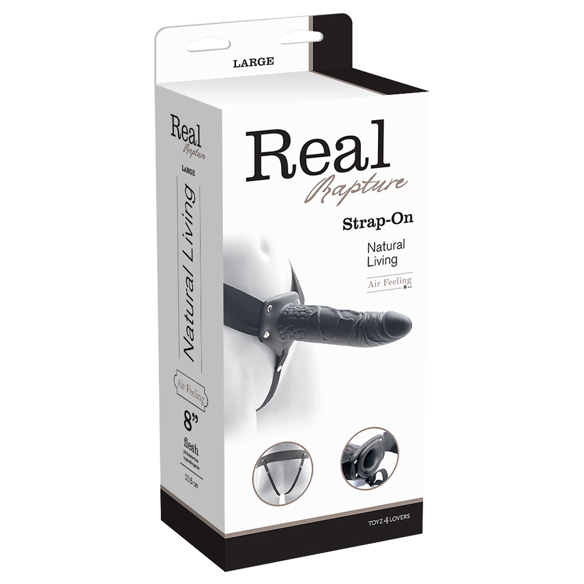 STRAP-ON OCO REAL RAPTURE AIR FEELING 8' PRETO 2