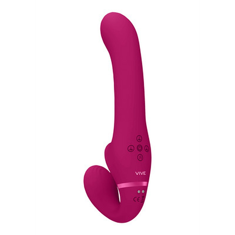 STRAP-ON SEM ARNÊS AI DUAL VIBRATING AIR WAVE TICKLER VIVE 1