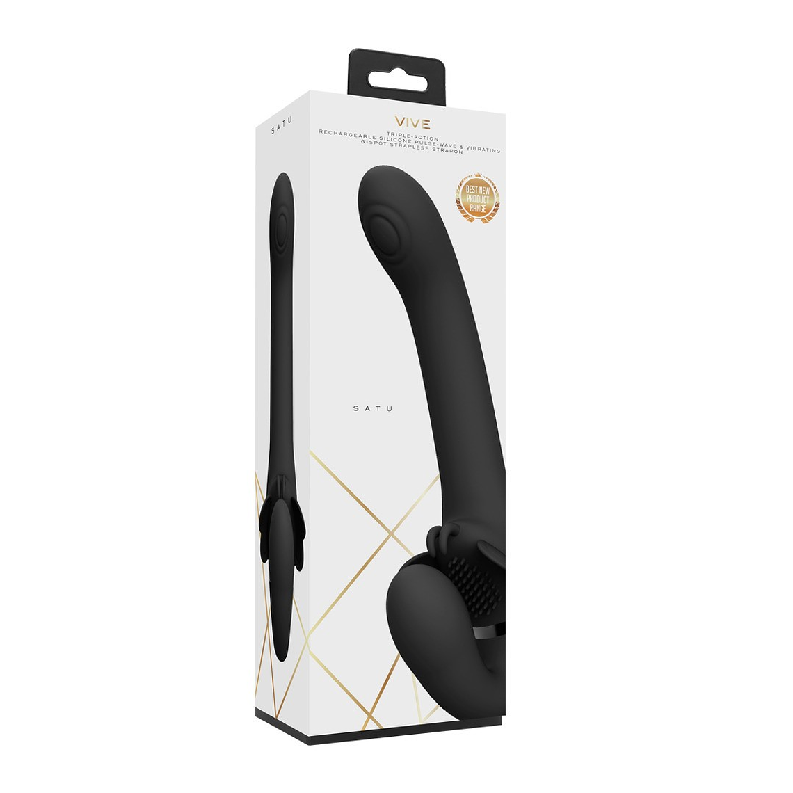 STRAP-ON SEM ARNÊS SATU PULSE-WAVE AND VIBRATING PRETO VIVE  2