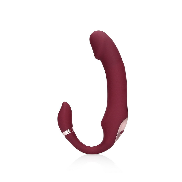 STRAP-ON SEM ARNÊS COM VIBRAÇÃO MERLOT GRAPE LOVELINE 6