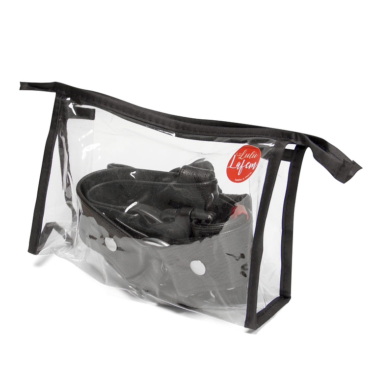 ARNÊS ARTESANAL EM COURO PRETO 3 CM/ L LULÚ LAFEM 2