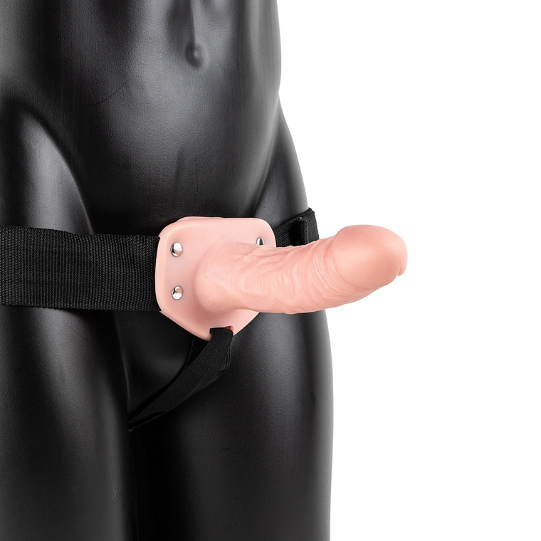 STRAP-ON OCO COM VIBRAÇÃO 6 /15,5 CM FLESH REALROCK 3